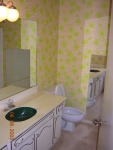 Check out that wallpaper and painted sink!